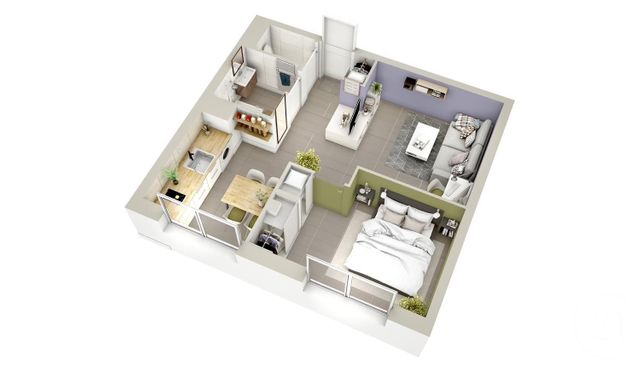 Appartement F2 à vendre - 2 pièces - 35.5 m2 - LYON - 69008 - RHONE-ALPES - Century 21 Monplaisir Immobilier