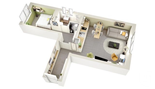 Appartement T2 à vendre - 2 pièces - 33.4 m2 - LYON - 69008 - RHONE-ALPES - Century 21 Monplaisir Immobilier
