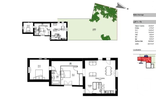 Appartement T3 à vendre - 3 pièces - 83.75 m2 - MIRIBEL - 01 - RHONE-ALPES - Century 21 Monplaisir Immobilier